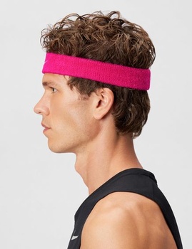 Nike Unisex – Čelenka pre dospelých Swoosh Classic, jedna veľkosť, žiarivo ružová/biela