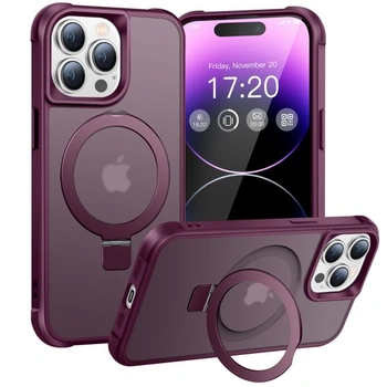 Púzdro pre iPhone 14 Pro s magnetickým stojanom, vínové.…