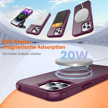 Púzdro pre iPhone 14 Pro s magnetickým stojanom, vínové. Vínovo červené pre iPhone 14 Pro