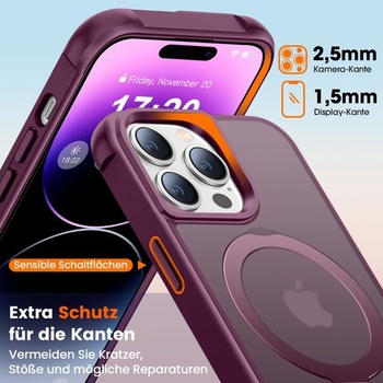 Púzdro pre iPhone 14 Pro s magnetickým stojanom, vínové. Vínovo červené pre iPhone 14 Pro