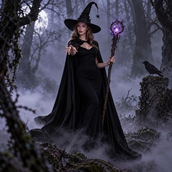 Halloweensky kostým čarodejnice pre ženy