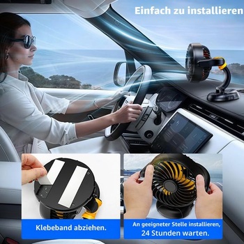 12V ventilátor do auta pro chlazení vozidla - ventilátor do zapalovače cigaret s bezkartáčovým