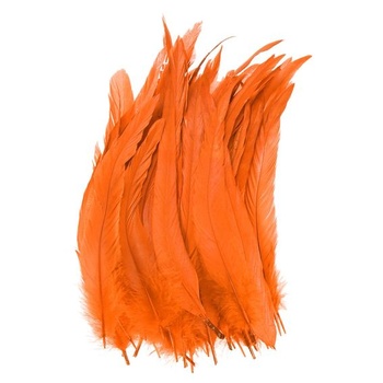 M METERXITY Prírodné kohútie perie 10-12 palcov / 25-30 cm dlhé oranžové 20 ks