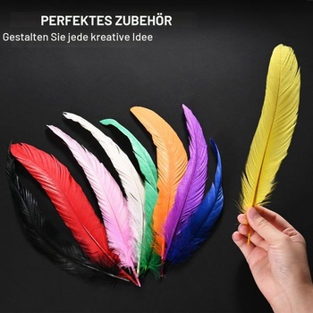 M METERXITY Prírodné kohútie perie 10-12 palcov / 25-30 cm dlhé oranžové 20 ks