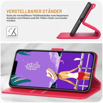 Puzdro Ganbary na telefón pre iPhone 14 / iPhone 13, prémiové kožené flipové puzdro [sloty na