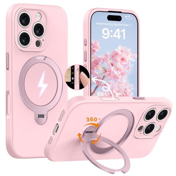 Tekutý silikónový magnetický stojan otočný o 360 ° pre iPhone 16 Pro Max [magnetická