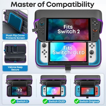 Púzdro OIVO Switch 2 pre Nintendo Switch/OLED/2, veľké púzdro pre Joy-Con a napájací adaptér EU,