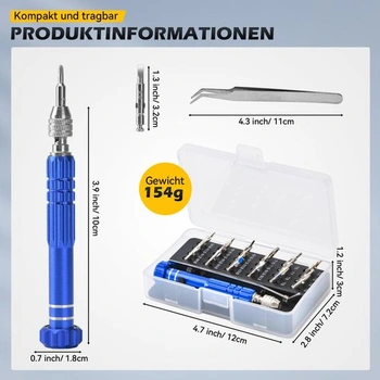Sada 26 přesných šroubováků v 1 pro jemnou mechaniku, bity Cr-V