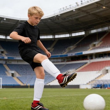 Chrániče holení Shindefender s voštinovou výplní pro fotbalový trénink, protiskluzové kompresní
