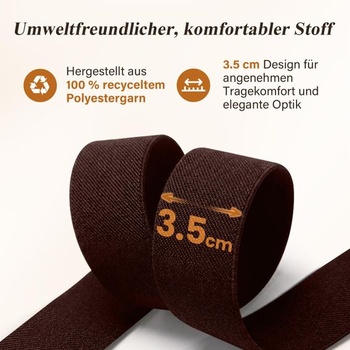 Pánske traky z hovädzej kože, široký tvar Y, 3,5 cm, so 6 silnými kovovými sponami, odolné elastické
