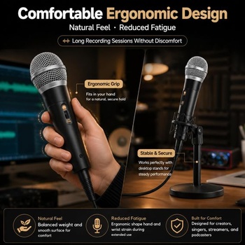 Dynamický mikrofón TICFOX, profesionálny USB kondenzátorový mikrofón