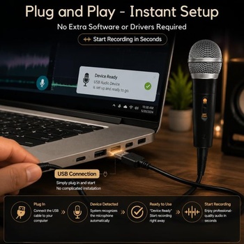 Dynamický mikrofon TICFOX, profesionální USB kondenzátorový mikrofon