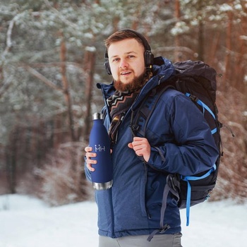 Nerezová fľaša na vodu, 1 l, vákuová dvojstenná termoska, termoska bez BPA, fľaša na vodu do