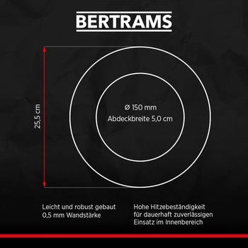 BERTRAMS Rozeta na kamna, plochá, Ø 150 mm, černá | Krycí rozeta 5 cm