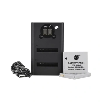 Náhradní baterie DSTE NB-4L (2 ks) + duální USB nabíječka s…
