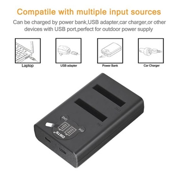 Náhradná batéria DSTE NB-4L (2 ks) + duálna USB nabíjačka s LCD displejom kompatibilná s