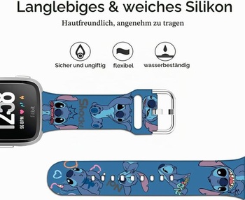 Řemínky Stitch Art 23mm kompatibilní s Fitbit Versa/Versa 2/Versa Lite/Versa SE, měkký silikonový