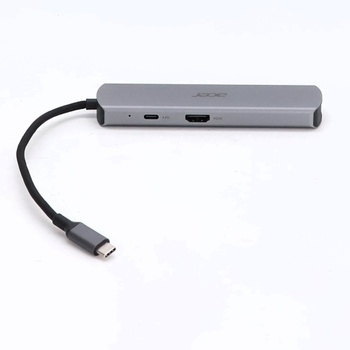 Acer Hub USB-C s Ethernetom 1000 Mbps, HDMI 4K @ 60Hz, 1 USB-C 5 Gbps, 2 USB-A 3.0, Type-C 100W PD,