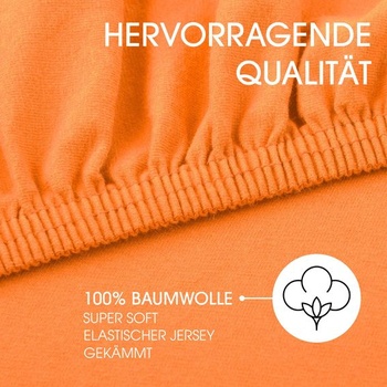 CelinaTex Jersey Topper Napínacie prestieradlo Lucina 180x200-200x200cm oranžová 100% česaná bavlna