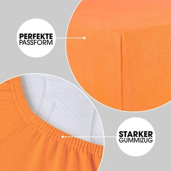 CelinaTex Jersey Topper Napínacie prestieradlo Lucina 180x200-200x200cm oranžová 100% česaná bavlna