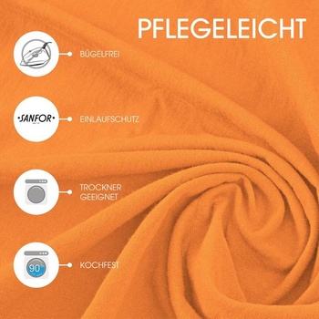 CelinaTex Jersey Topper Napínacie prestieradlo Lucina 180x200-200x200cm oranžová 100% česaná bavlna