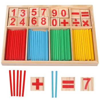 Matematické hračky Montessori, počítacie tyčinky, náplň do školských kužeľov