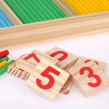 Matematické hračky Montessori, počítacie tyčinky, náplň do školských kužeľov