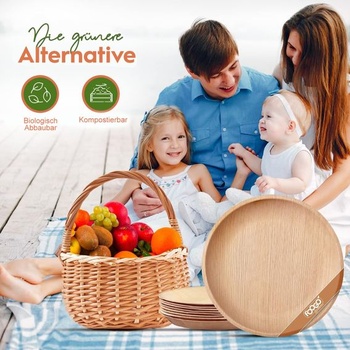 Misky FOOGO Green Palm Leaf 90 ml, Ø 10 cm, 50 kusov, Jednorazový riad Mini (7 cm) | Okrúhle 50