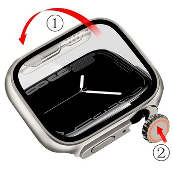 Kompatibilný kryt s ochranou displeja pre Apple Watch Series 9/8/7 45 mm [Vyzerá ako puzdro Apple