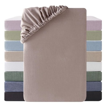 Napínacie prestieradlo SOULFUL 90x190cm, 100% praná bavlna, tmavo káva, tmavo káva, 90x190x30cm