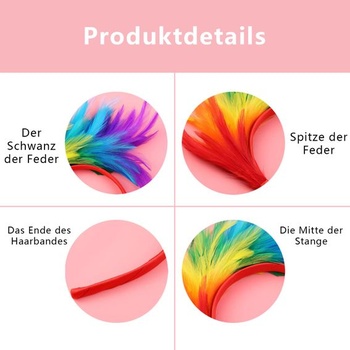Farebná páperová čelenka s fascinátorom, karnevalová čelenka s perím, vlasový doplnok, páperová čelenka