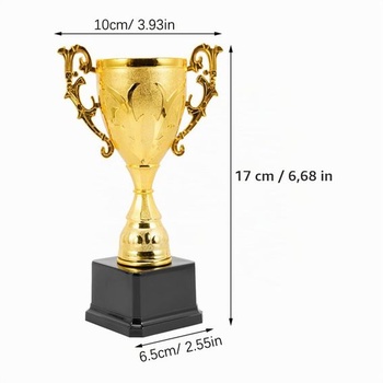 Zlatá detská športová trofej Toyvian, plastová, 17 cm, vzdelávacia odmena pre súťaže a detské
