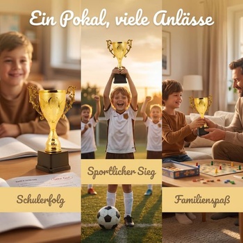 Zlatá detská športová trofej Toyvian, plastová, 17 cm, vzdelávacia odmena pre súťaže a detské