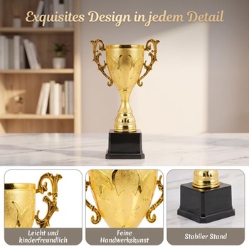 Zlatá dětská sportovní trofej Toyvian, plastová, 17 cm, vzdělávací odměna pro soutěže a dětské