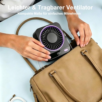 Stolní ventilátor FGHB šedo-fialový, 4000 mAh