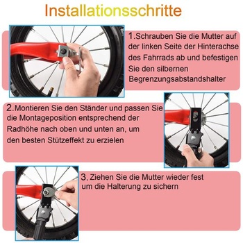 Nastaviteľný stojan na detské bicykle, jednostranný stojan pre detské bicykle, vhodný pre bicykle o