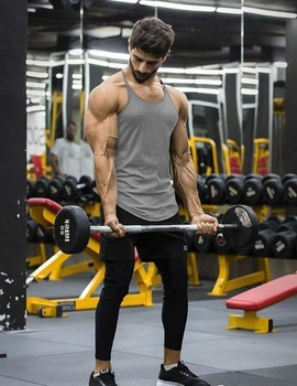 Pánske cvičebné tielko Muscle Cmdr Stringer s pätkami v tvare Y, pánske tréningové tričko bez
