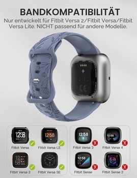 TOYOUTHS Náramek s pampeliškovým květinovým gravírováním kompatibilní s Fitbit Versa 2/Fitbit