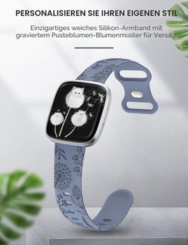 TOYOUTHS Náramok s púpavovým kvetinovým gravírovaním kompatibilný s Fitbit Versa 2/Fitbit