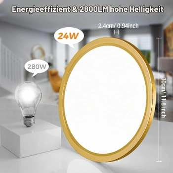 Stropné LED svietidlo Slochi Ø30cm