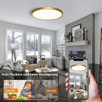 Stropné LED svietidlo Slochi Ø30cm