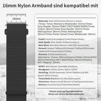 Chinbersky nylonové remienky na hodinky 16mm 18mm 19mm 20mm 22mm rýchloupínacie nastaviteľné priedušné