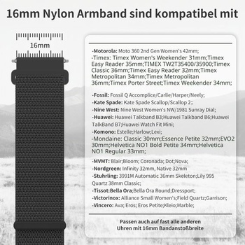 Chinbersky nylonové řemínky na hodinky 16mm 18mm 19mm 20mm 22mm rychloupínací nastavitelné prodyšné
