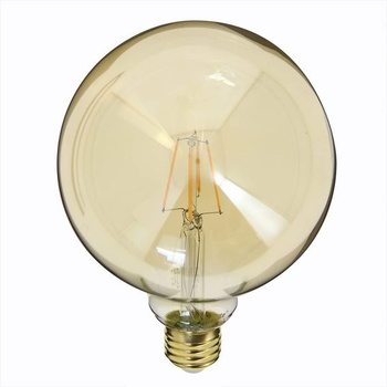 LED žiarovka Xanlite E27 guľatá, pätica G125, E27 – Vintage žiarovka s vláknom E27, uhol vyžarovania