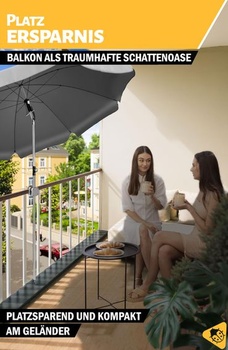 Držiak slnečníka Menz SunnyBoy na balkónové zábradlie, antracit, 1dielna sada