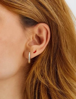 DOCHAIS Sterling Silver 925 Dámské hypoalergenní náušnice sada pro více piercingů, jahoda, pepř,