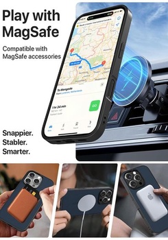 Pouzdro X-level pro iPhone 16 Pro Max, PU kůže s MagSafe, modré.