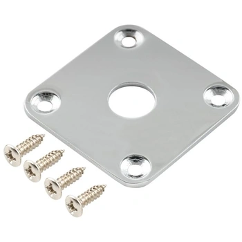 Musically Pro Square Jack Plate s plochým dnom, chróm