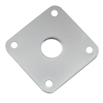 Musically Pro Square Jack Plate s plochým dnom, chróm