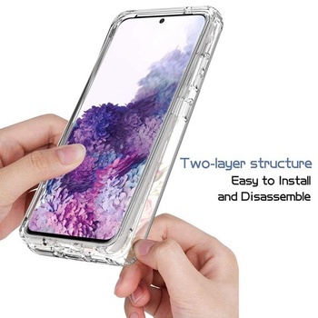 Ochranný kryt pre Galaxy S20+, S20 Plus SM-G985 s tvrdeným sklom - puzdro s kvetinovým vzorom,